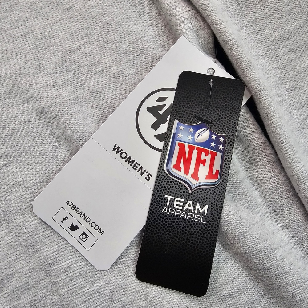 47 Brand Green Bay Packers Sweatshirt Womens Large Mock Neck Cropped Grey NWT - Picture 2 of 10
